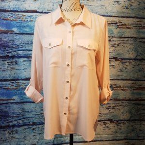 NWT Tommy Hilfiger pink button up blouse
